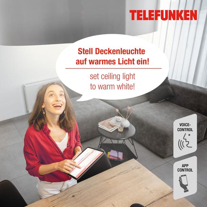 Produktbild Telefunken LED Einbauleuchte IP23 dimmbar WiFi RGBW 6W 600 lm warmwei - tageslichtwei rund wei 12/110 mm (600 lm)
