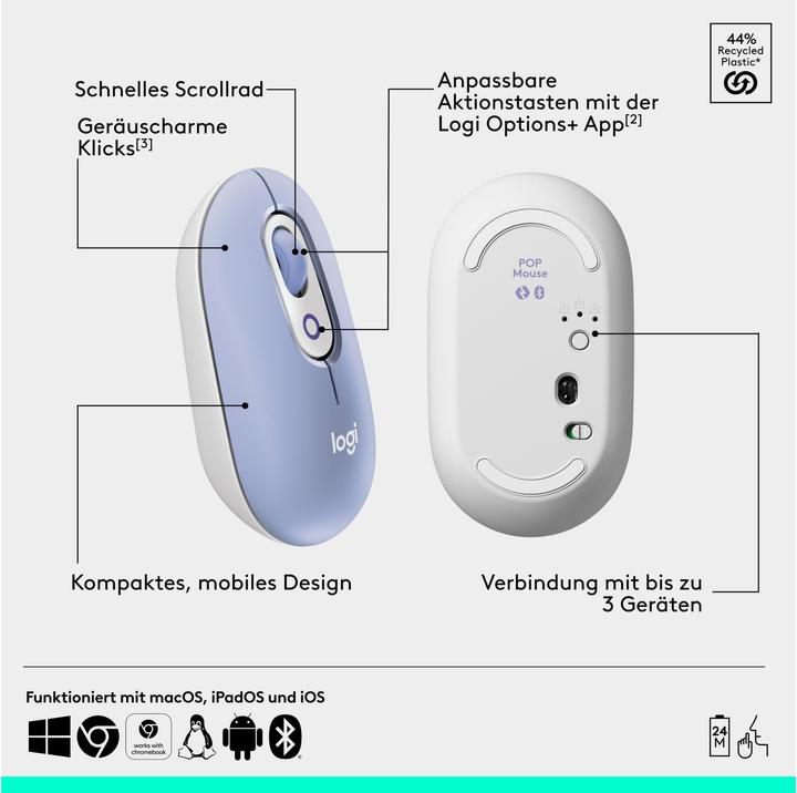 Produktbild Logitech POP Mouse mit personalisierbarem Emoji (Kabellos)