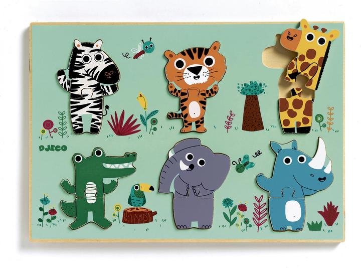 Produktbild Djeco Holzpuzzle Coucou croco (12 Teile)