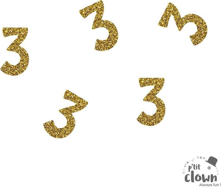 Image du produit P'tit Clown Zahlenkonfetti Gold glitzernd