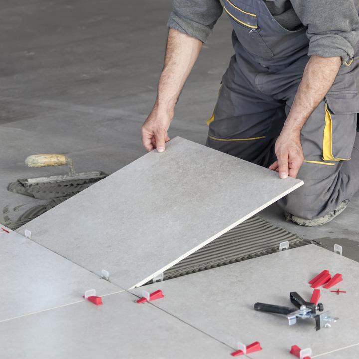 Produktbild XPOtool 100 Zuglaschen Fliesen Nivelliersystem 1,5mm Fugen Verlegehilfe Fliesen