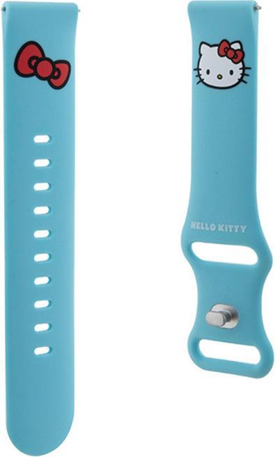Actual product image Hello Kitty Pasek Uniwersalny HKUWMSCHBLB Silicone Kitty Head niebieski/blue 20mm (20 mm, Silicone, Stainless steel)