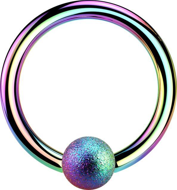 Produktbild Star Piercing Micro Ball Closure Ring farbig gesprenkelt (ohne Messing, Chirurgenstahl 316L)