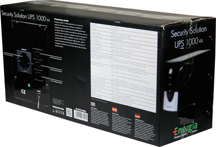 Actual product image Mediacom M-UPS1000M uninterruptible power supply (UPS) 1 kVA 600 W 4 socket(s) AC (1000 VA, 600 W)