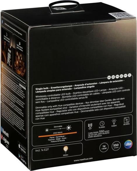 Immagine prodotto Philips Hue Tonalità Bianco BT (E27, 7 W, 550 lm, 1 x, G)