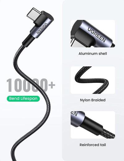 Actual product image Ugreen USB-C angled to USB-A 2.0 A data cable (2 m, USB 2.0)