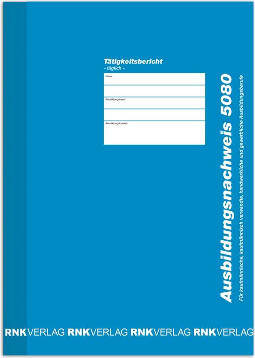 Produktbild Rnk Verlag Ausbildungsnachweis-Heft, t„glich, DIN A4 (28 x)