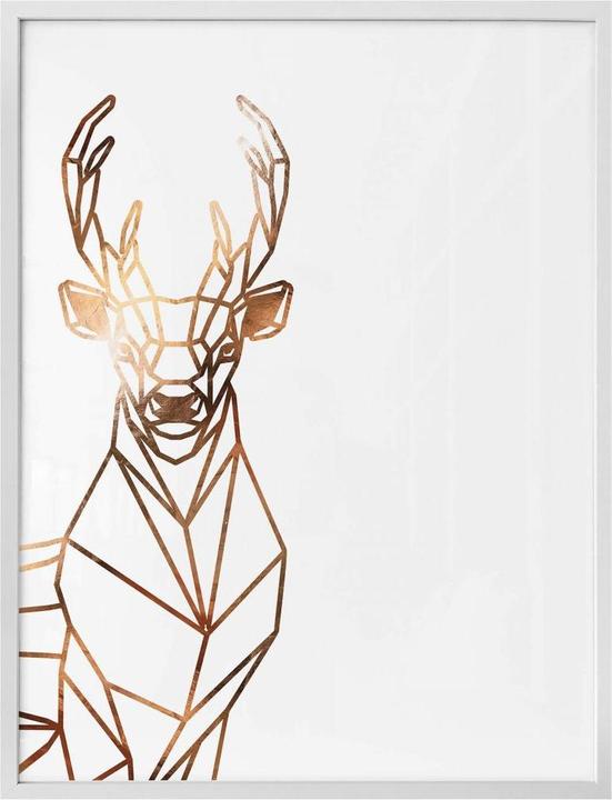 Actual product image Trenddeko Origami deer - copper look (80 x 100 cm)