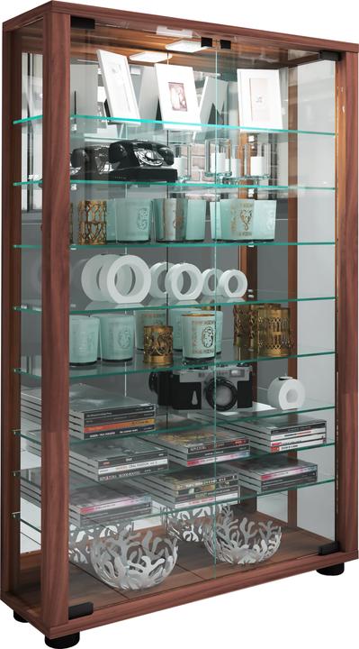 Produktbild VCM Sammelvitrine Standvitrine Glasvitrine Glasregal Vitrine Glas Schaukasten "Lumo Mini Spiegel" (59 x 18 x 91 cm)