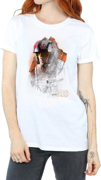 Immagine prodotto Star Wars The Last Jedi Poe Dameron Brushed Maglietta Ampia Donna (XL)
