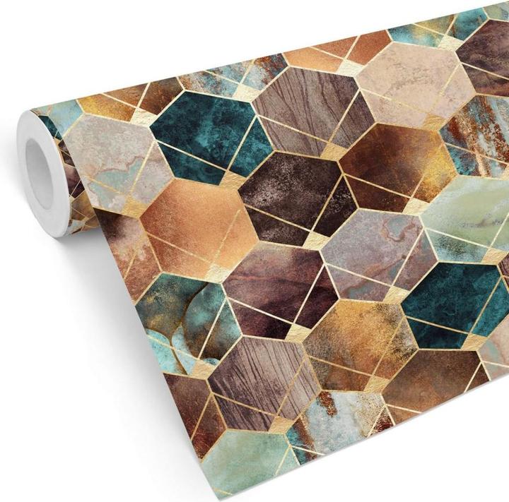 Image du produit Trenddeko Hexagones : or et cuivre