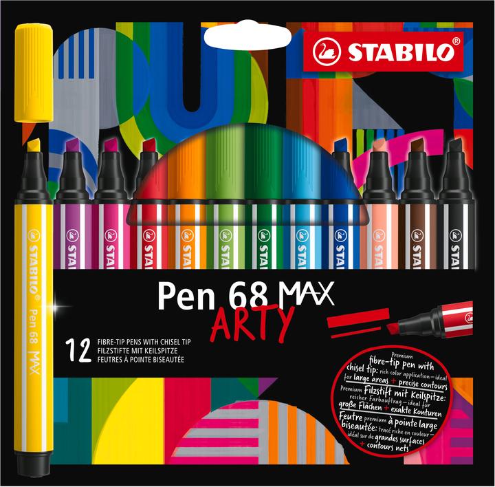 Image du produit STABILO PEN 68 MAX ARTY - Feutre de coloriage (Multicolore, 12 x)