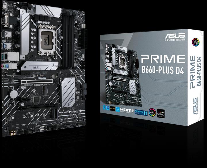 Actual product image ASUS PRIME B660-PLUS D4 (LGA 1700, Intel B660, ATX)