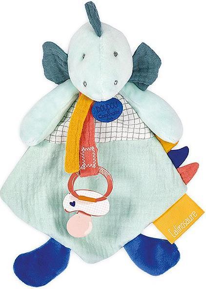Image du produit Doudou et Compagnie Doudou Dino Filou avec attache-sucette,amande