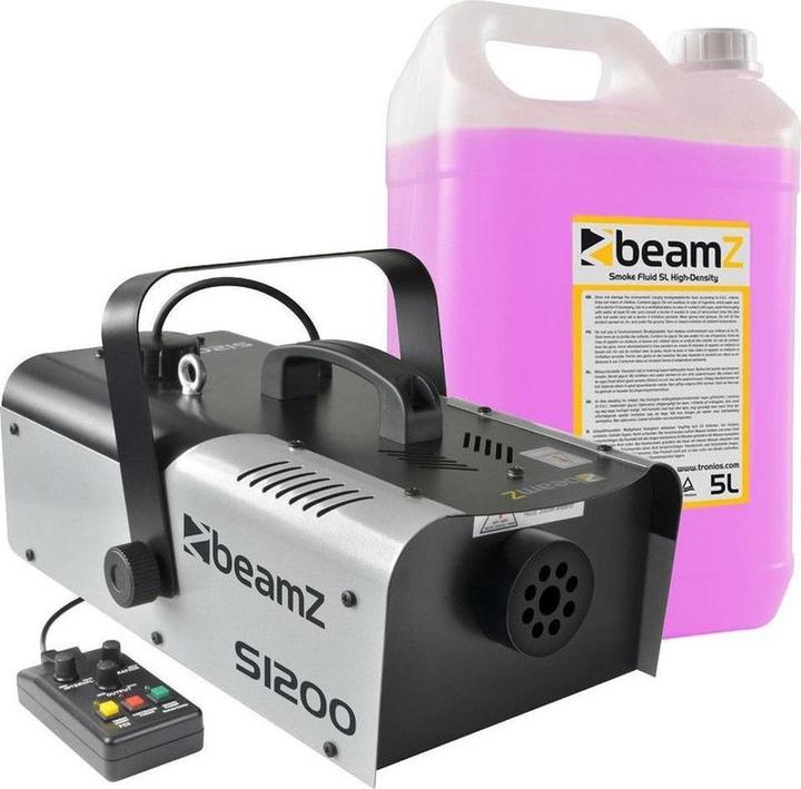 Produktbild BeamZ Rauchmaschine - S1200 mit unter anderem Timer und 5 Liter Rauchflüssigkeit - 1200W