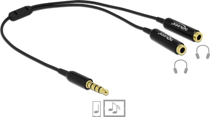 Actual product image Delock Audio splitter cable 3.5 mm jack - 2x 3.5mm female (0.25 m, 2.5mm)
