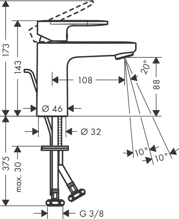 Actual product image hansgrohe HG EH-WT-MI VERNIS Blend 100 CoolStart m ZAG 1 1/4inch ma-sw