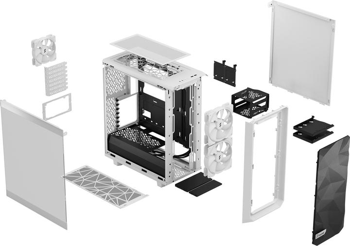 Actual product image Fractal PC Case Meshify 2 Compact Lite White (ATX, mATX)