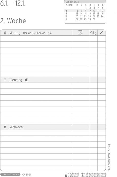 Produktbild Chronoplan Buchkalender (9.5 x 14 cm, Deutsch)