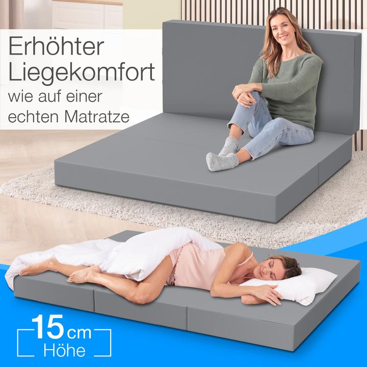 Produktbild Bestschlaf Klappmatratze, 3-teilige Faltmatratze, Reisebett, Gästematratze (120 x 195 cm, Schaumstoffkern)