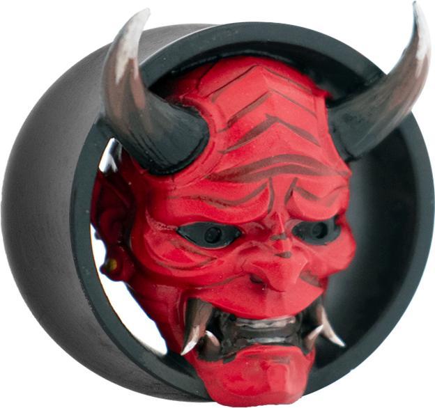 Star Piercing Flared Tunnel schwarz Hannya Maske