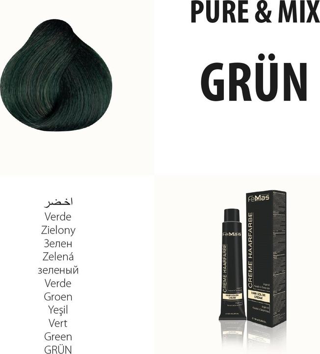 Immagine prodotto FemMas Verde) Colore per capelli Pure & Mix 100ml (Verde)