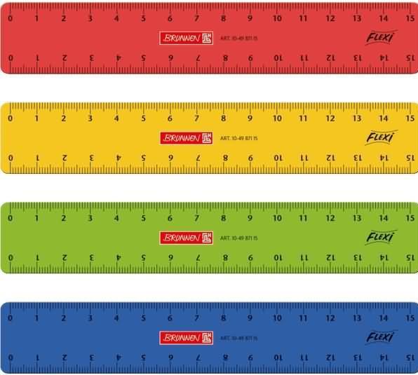 Righello da 15,0 cm, rosso, giallo, verde o blu (150 mm)