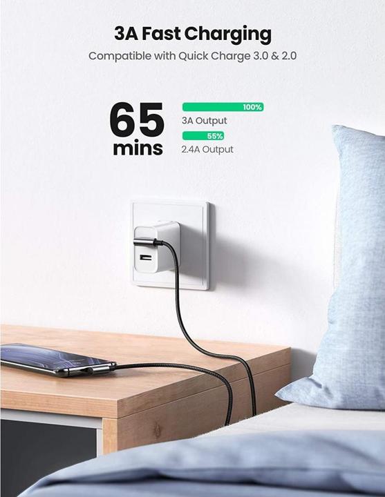 Produktbild Ugreen Right Angle USB C Quick Charging Cable (0.50 m, USB 2.0)