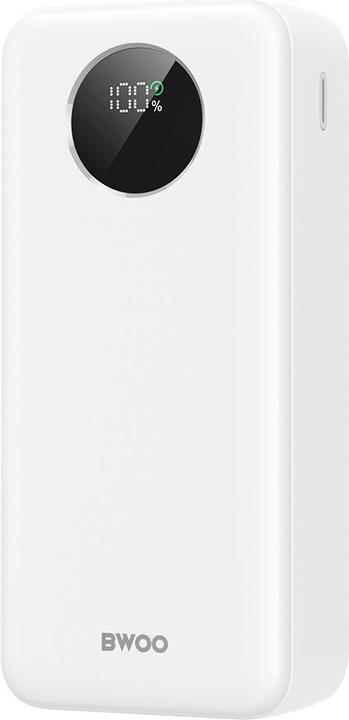 Bwoo 22,5W 30000 mAh power bank with LCD screen, white (30000 mAh)