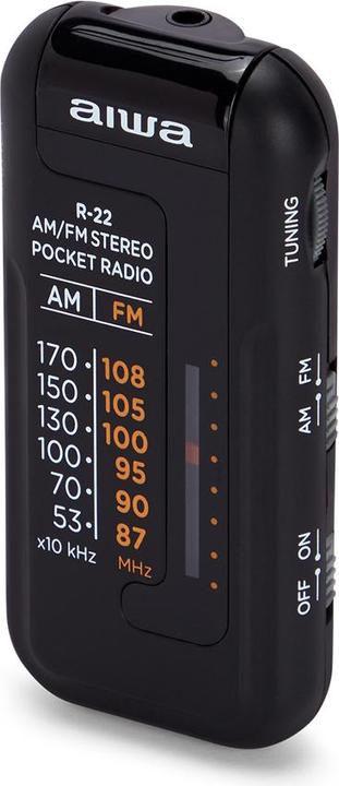 Actual product image Aiwa R-228K Pocket Radio AM FM Black (FM, AM)