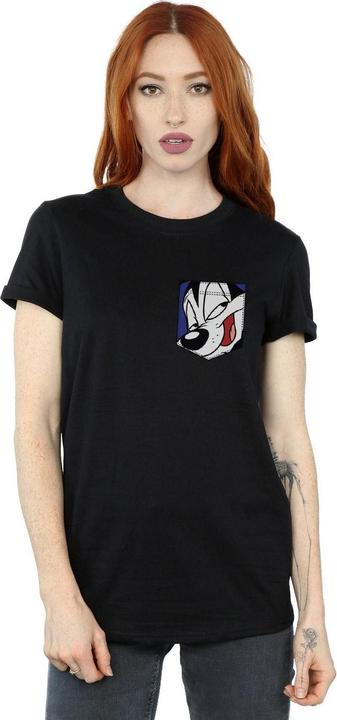 Produktbild Looney Tunes Pepe Le Pew Face Faux Pocket TShirt (M)