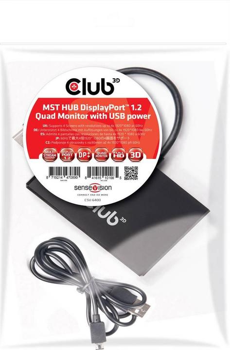Produktbild Club 3D Multi Streaming Transport Hub 1xDP - 4xDP (DP, 6.50 cm)