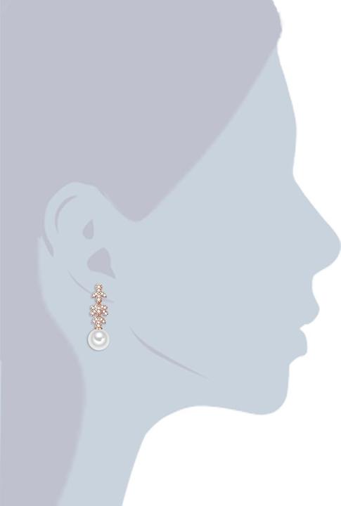Produktbild Lulu & Jane Damen Messing Zirkonia Muschelkernperle roségold - 29305 (Messing)