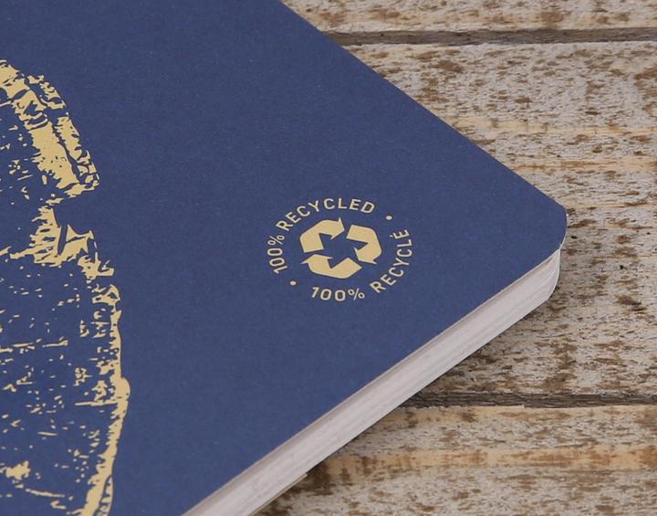 Image du produit Calligaphe Carnet piqué FOREVER PREMIUM 100% recyclé A5 96 pages ligné papier recyclé blanc 90 g - Bleu cobalt (A5, À rayures, Couverture souple)