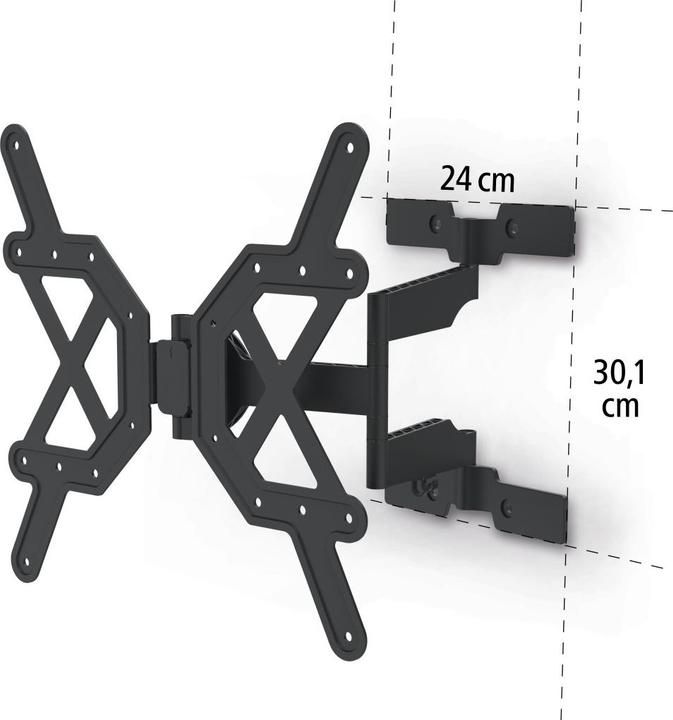 Produktbild Hama TV-Wandhalterung, schwenkbar, neigbar, extra flach, 165 cm (65") bis 30 kg (Wand, 65", 30 kg)