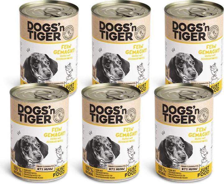 Immagine prodotto Dogs'n Tiger Cibo umido finemente preparato 400g (Cucciolo + gattino, 1 pz., 400 g)