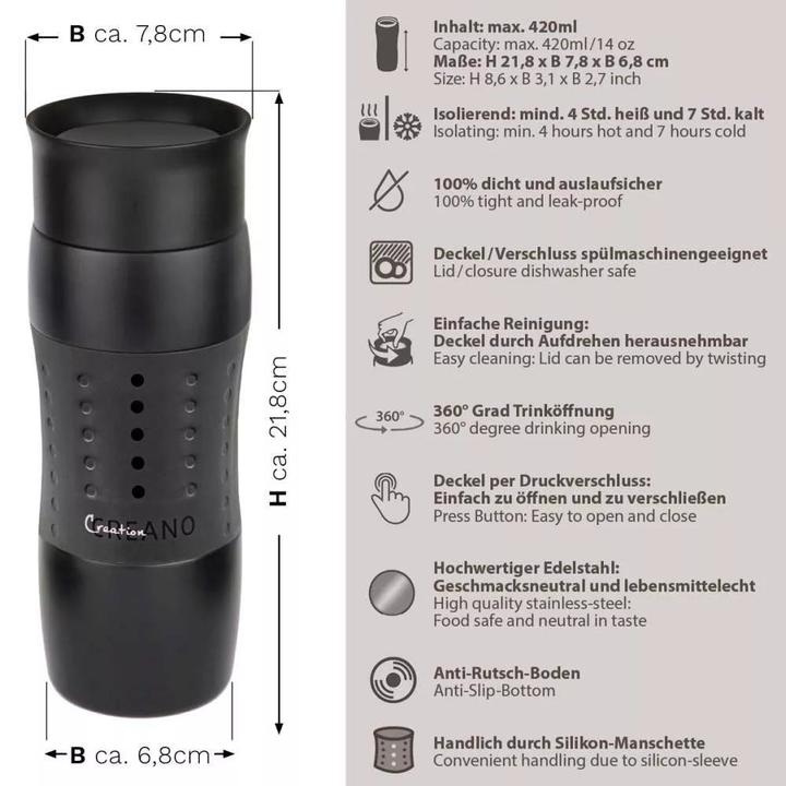 Produktbild Creano Thermosflasche Trinkflasche Design Travel Mug 420ml No.18 (0.42 l)