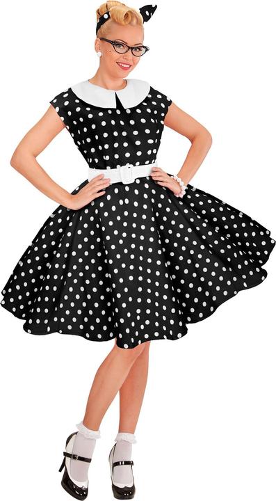 Actual product image Widmann 50s ROCK'N'ROLL FASHION BLACK (dress with petticoat, belt, hairband), S (S)