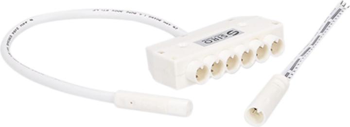 Siro SL-DUO distributor 6-way length 360 mm with tinned ends, white plastic