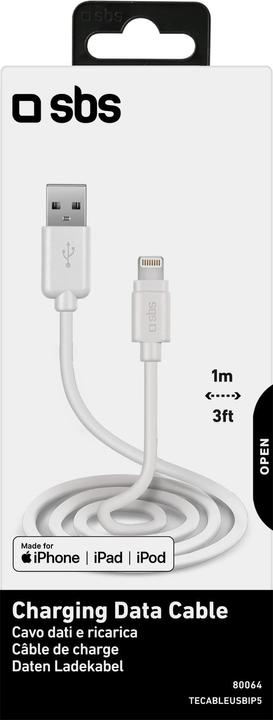 Actual product image SBS Data cable USB 2.0 to Apple Lightning (1 m, USB 2.0)