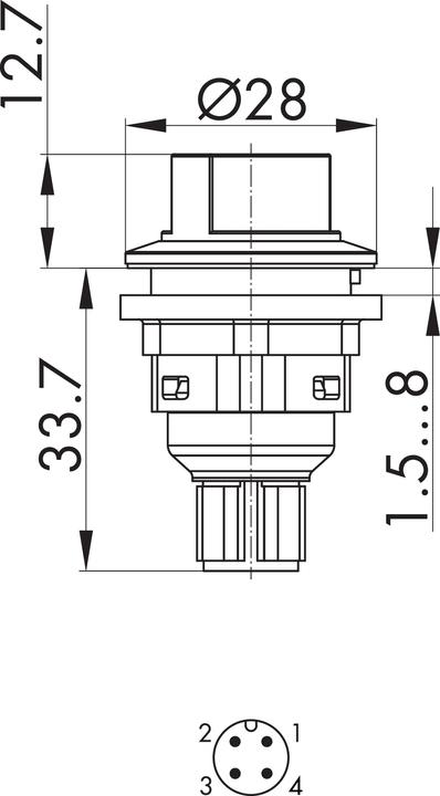 Actual product image Schlegel SVASTBII C009 SVASTBII C009 - Push-button selector switch with M12 connection 4-pole