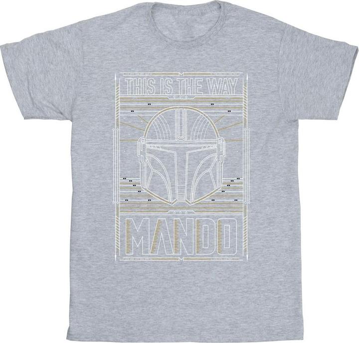 Produktbild Star Wars The Mandalorian The Way Outline Helm TShirt (L)