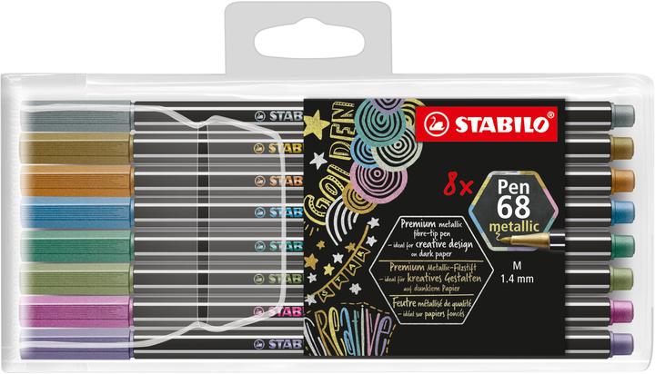 STABILO Feutre de coloriage Pen 68 métallisé (Trié, 8 x)