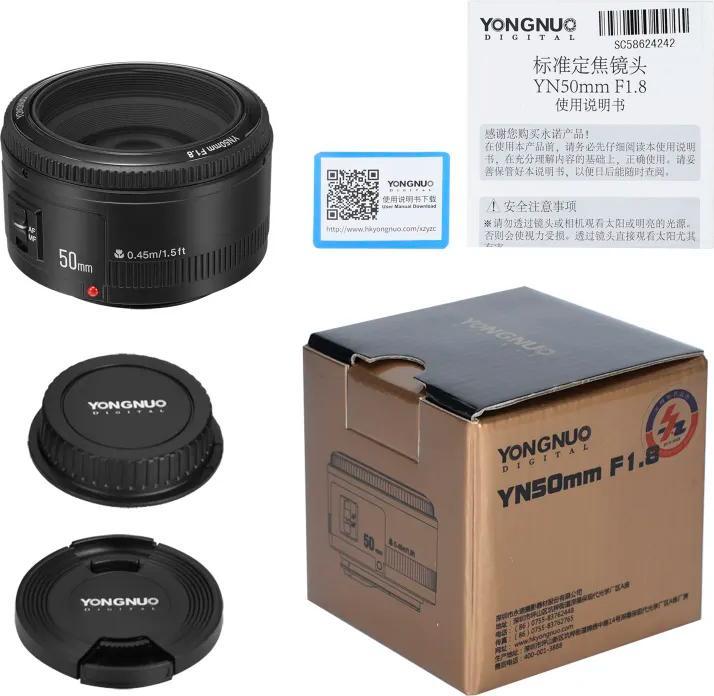 Immagine prodotto Yongnuo 50mm f/1.8 Canon EF (Canon EF, Full-frame, APS-C / DX)