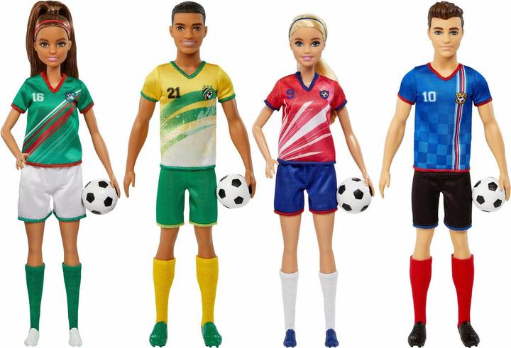 Produktbild Barbie Fussballerpuppe, blond, Trikot mit Nummer 9, Fussball, Stollenschuhe, Socken, für Kinder