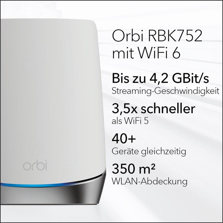 Produktbild Netgear Orbi WiFi 6 Mesh System AX4200 (RBK752)