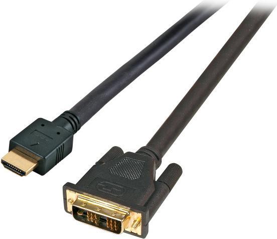 Actual product image EFB Elektronik HDMI/DVI-18+1 monitor cable 10m, black, plug/plug (10 m, HDMI)