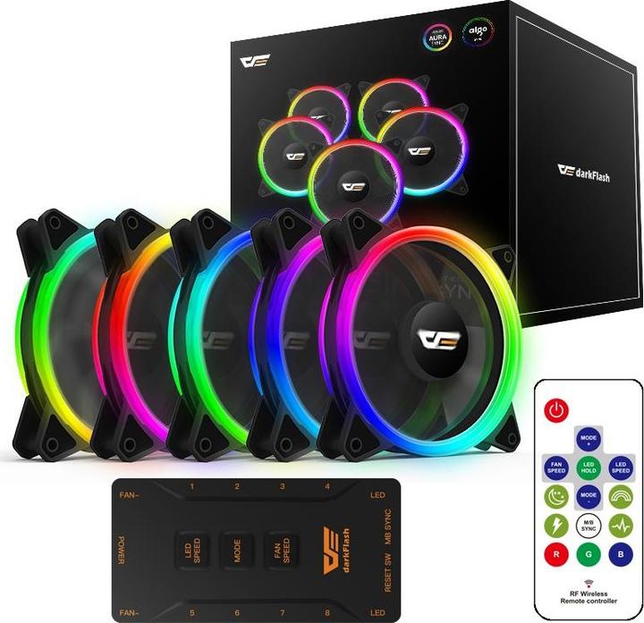 Actual product image Darkflash Tech DR12 Pro RGB Computer Fan (120x120) (120 mm, 1 x)