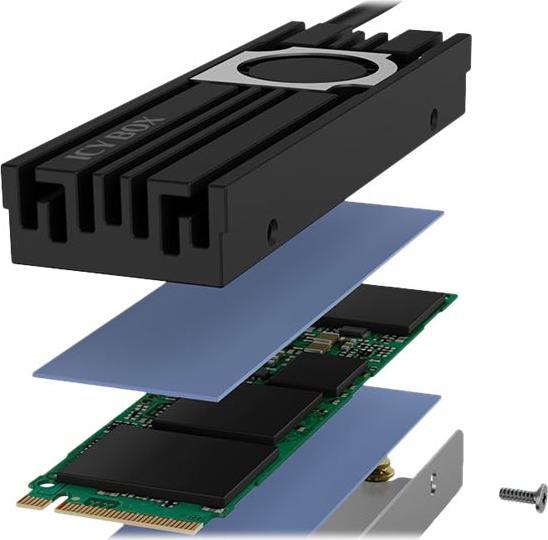 Produktbild RaidSonic Icy Box Kühlkörper mit Lüfter für M.2 SSD