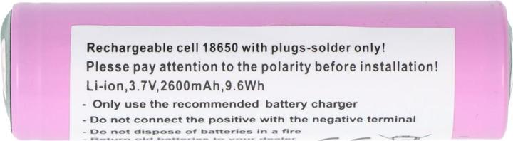 Produktbild AccuCell Akku 18650 mit Lötfahnen für Garten Werkzeuge Li-ion, 3,7V, 2600mAh